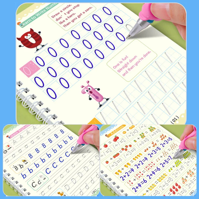 Magic Copybook Drawing Toys for Kids Montessori Reusable Pen Control Training Writing Sticker Learning Educational Toy Children