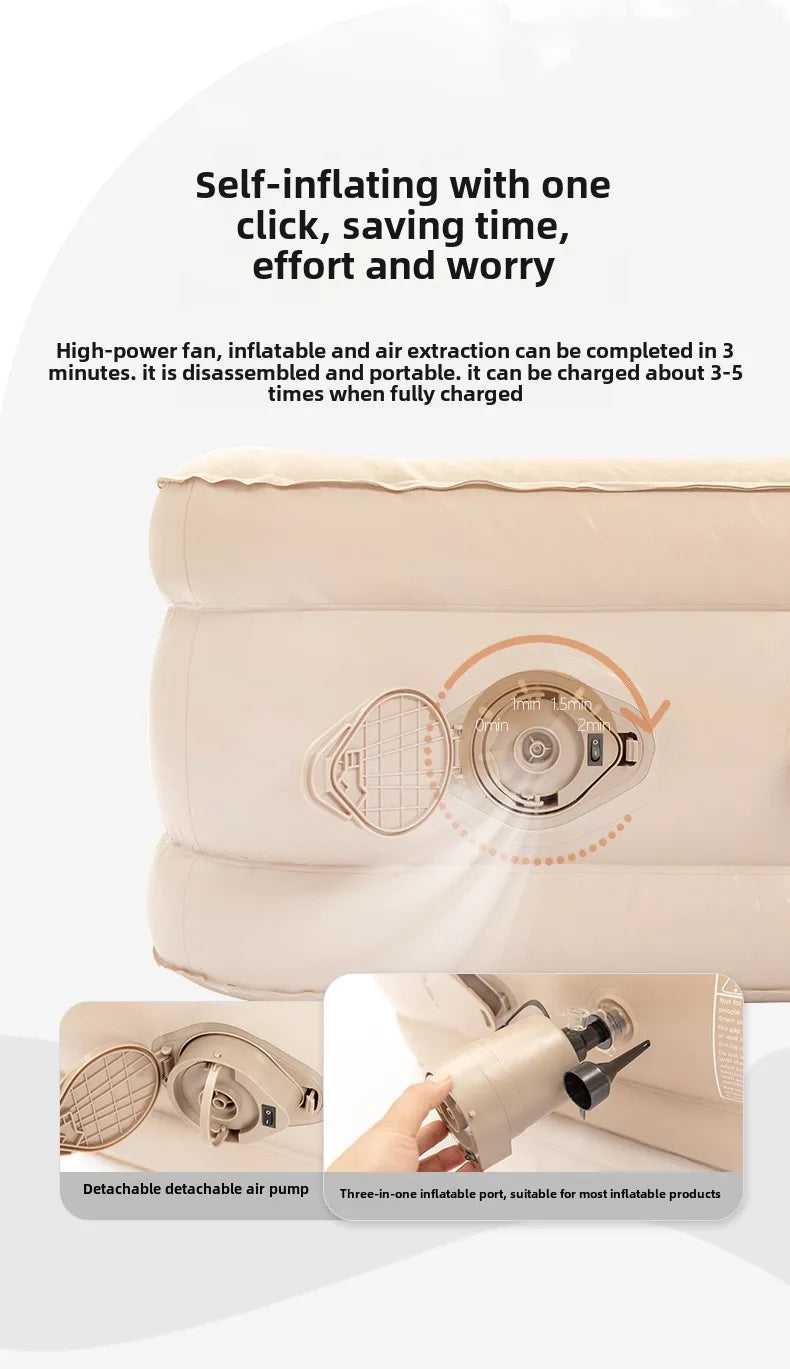 MOUNTAINHIKER 2025 Interior Air Mattress Glamping Mats PVC Inflatable Sleeping Mattress 1/3 Person Camping Bed Mat Built-in Pump