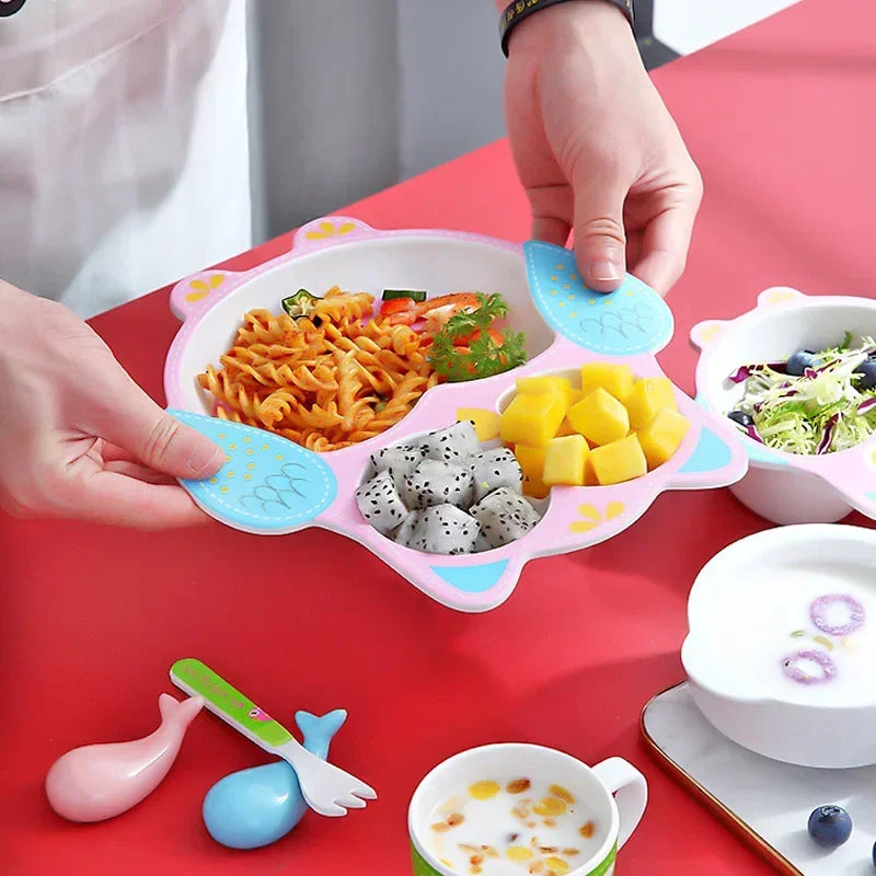 Bamboo Baby Feeding Bowl Set – Natural Fiber Eco-Friendly Tableware