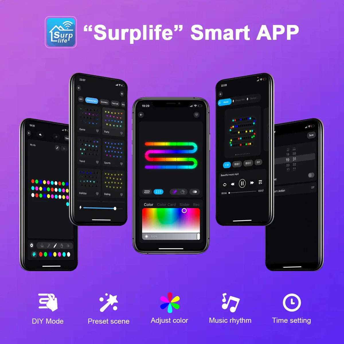 Smart G40 LED Bulb String 15M/30M 25/50 Bulbs Decor Light