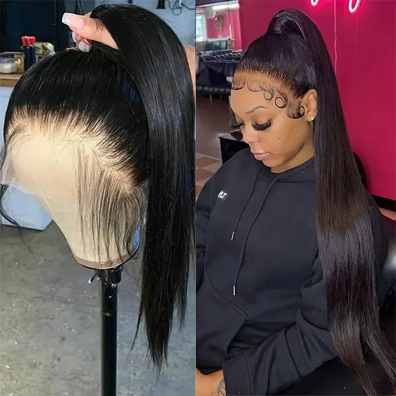 Bone Straight 13x4 Lace Front Human Hair 13x6 HD Transparent Lace Frontal Wigs Brazilian 4x4 Lace Closure Wig For Women 180%