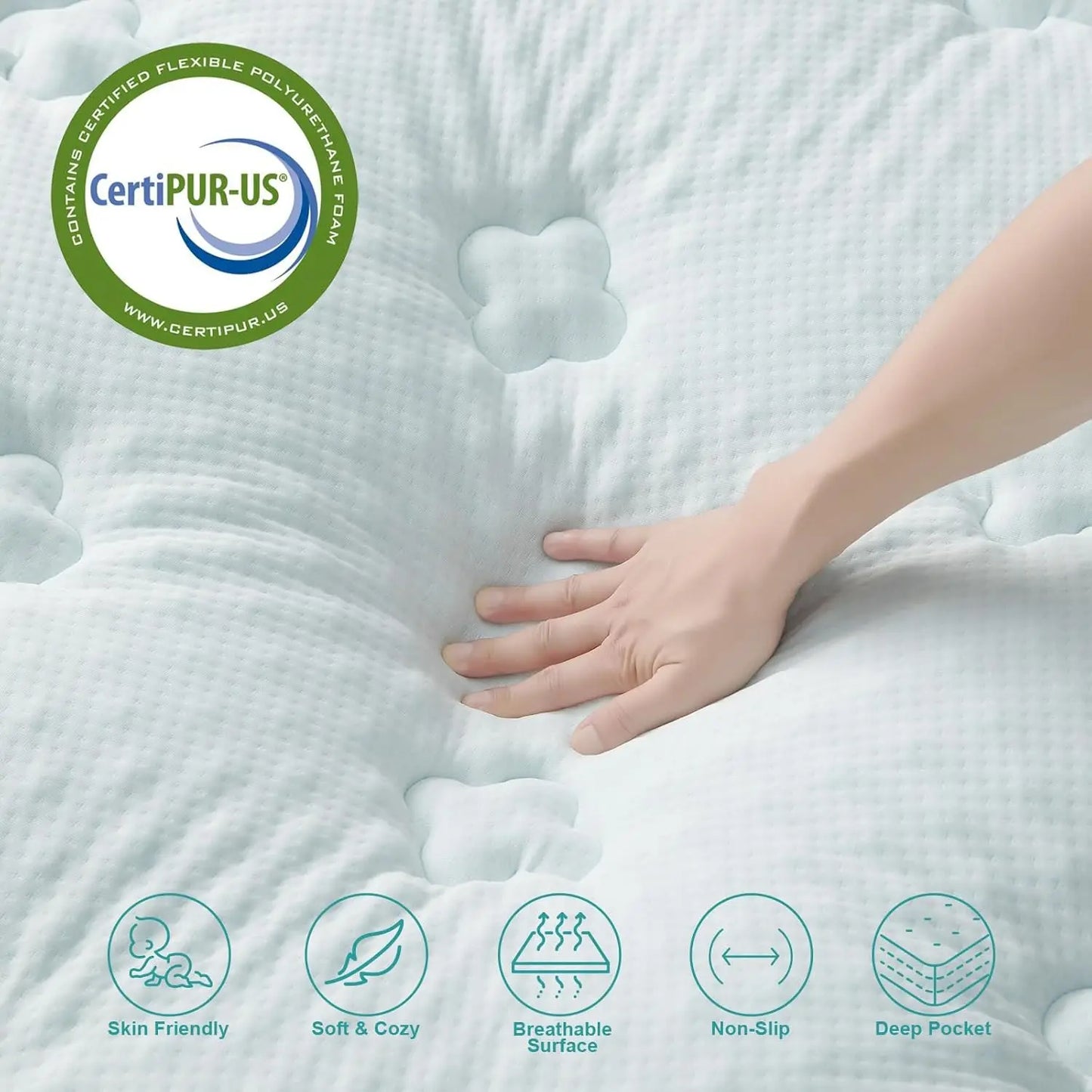 Memory Foam Mattress Topper Bed, Mattress Cover Pad with Extra Deep Pocket, Mattress Toppers Multiple sizes，mattress