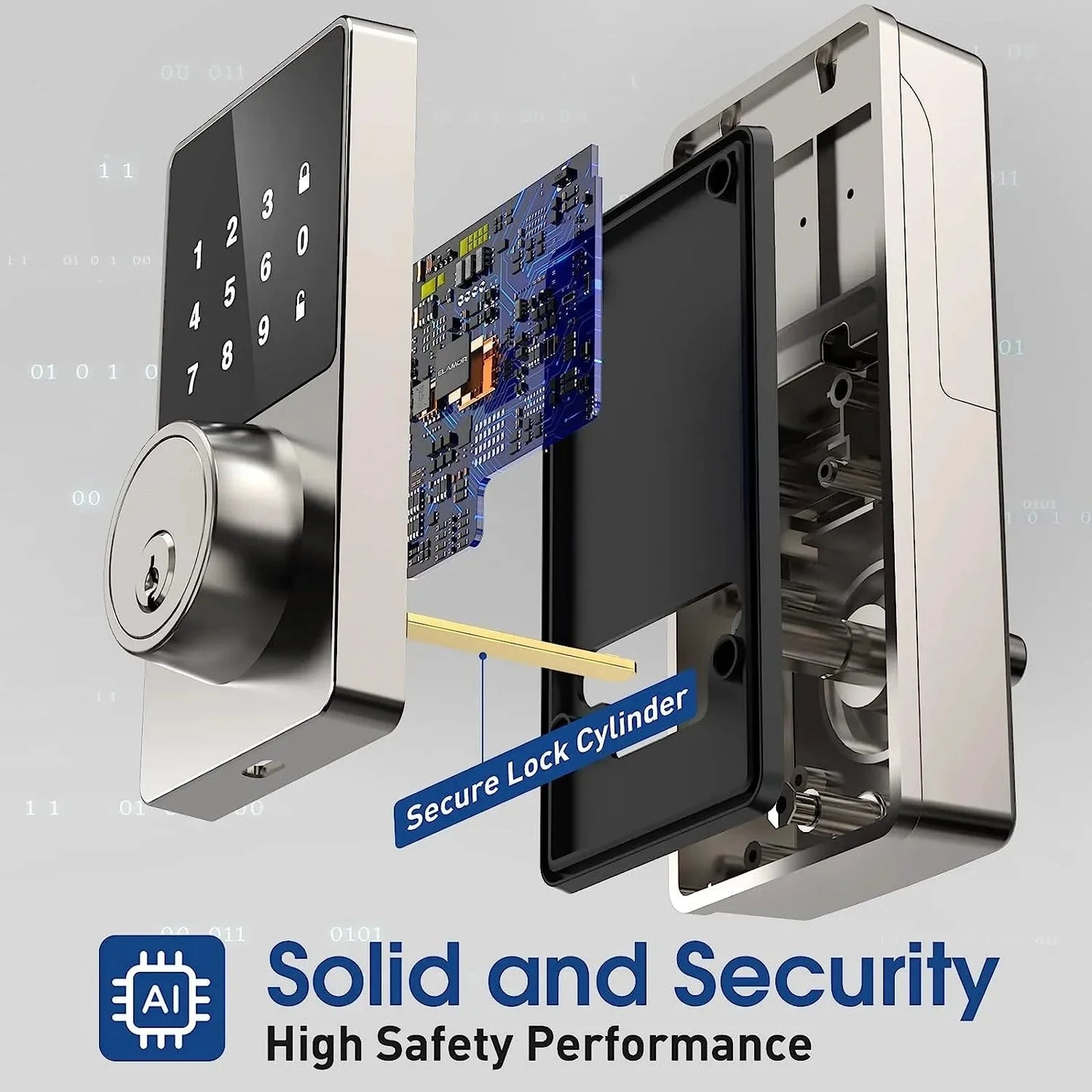 Smart Lock with password, Keyless Entry Door Lock with Touchscreen Keypads