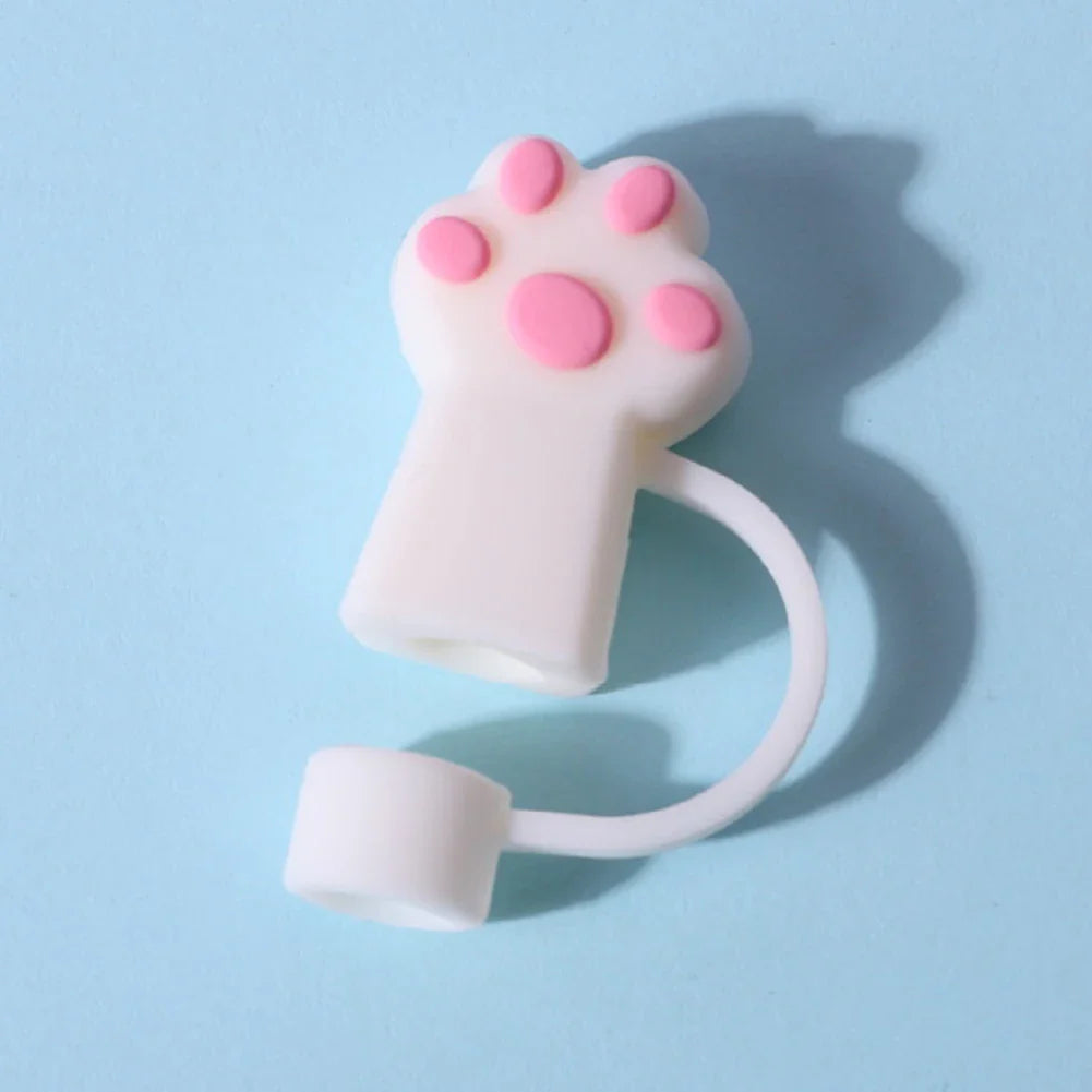 6Pcs Silicone Cat Paw Straw Covers Dust-Proof Cat Paw Straw Caps Cat Paw Straw Toppers for Stanley 30/40oz Tumbler Accessories