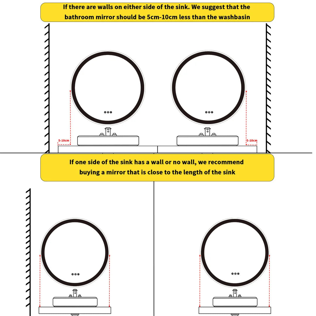 LUVODI 24 Inch Gold Frame Round Bathroom Mirror with Lights Illuminate Wall Vanity Mirror 3 Color Dimmable Anti-Fog Smart Mirror