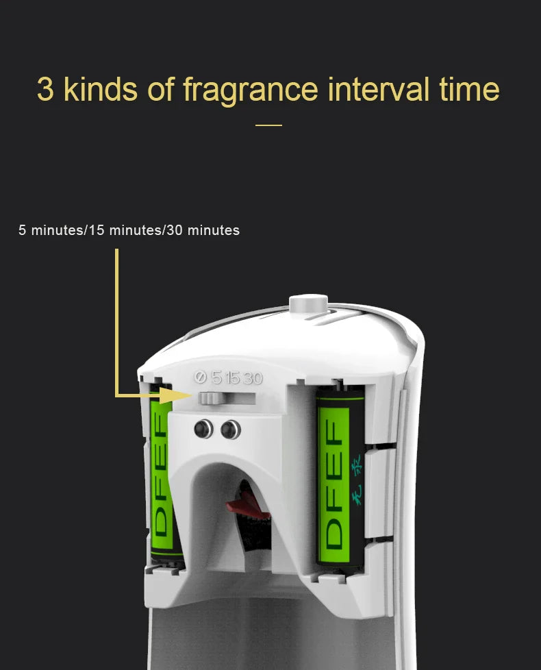 Aerosol Dispenser Air Freshener Fragrance Aerosol Spray Dispenser Car Household Wall-mounted Automatic Adjustable Aroma Diffuser