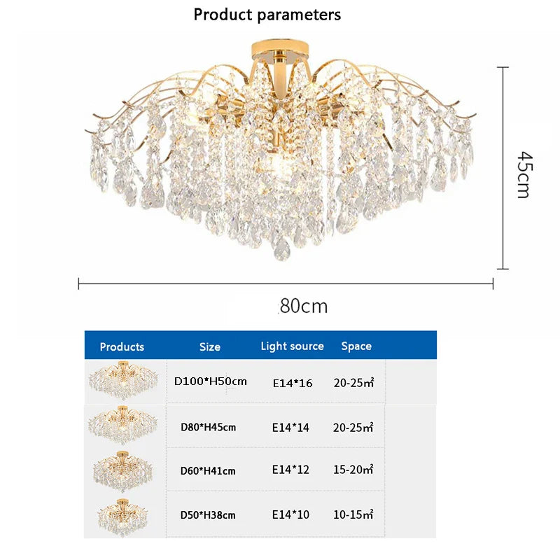 Modern Luxury Crystal Ceiling Chandelier Ceiling Lamp