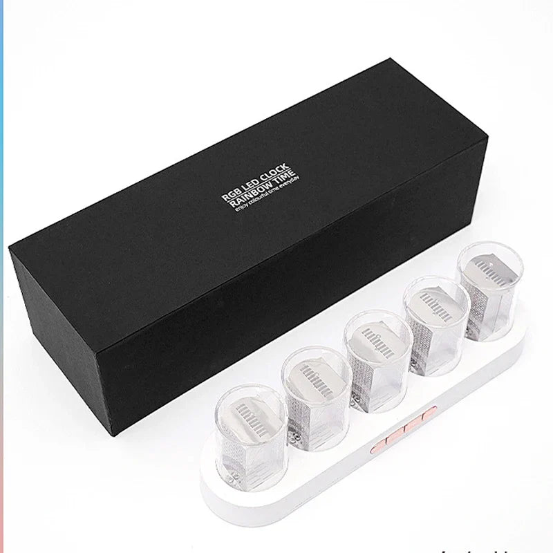 Digital Tube Clock with RGB LED Glows