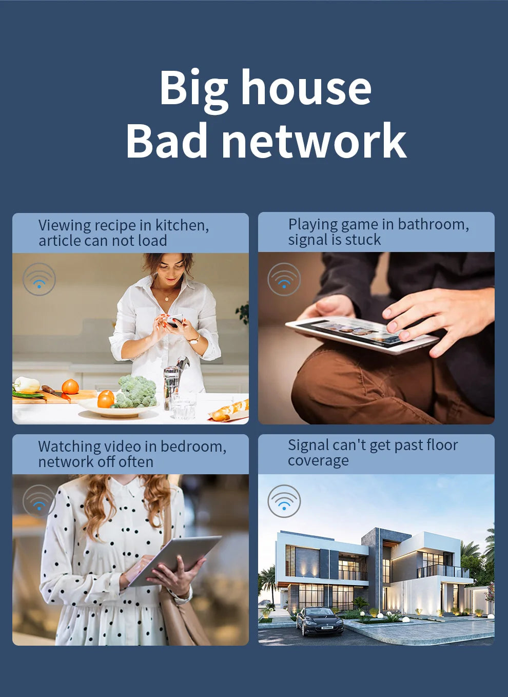 AC1200 Mesh Router up to 2000 sq.ft cover 2.4&5Ghz Gigabit WIFI Router with 4*5dBi Antennas Wifi range extender WIFI Mesh router