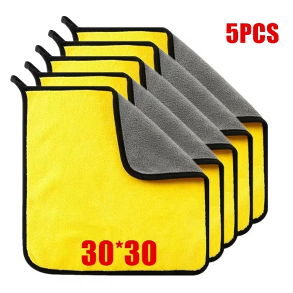 Microfiber Car Cleaning Towels (1/2/5PCS) Ultra-Fine Soft Drying & Detailing Cloths