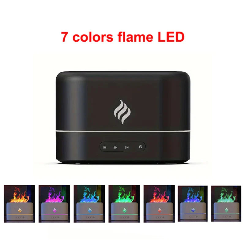 7 colors Fire Flame Air humidifier Cool Mist Usb Led change color Aroma Essential Oil Diffuser h2o air humidifier Room Freshener
