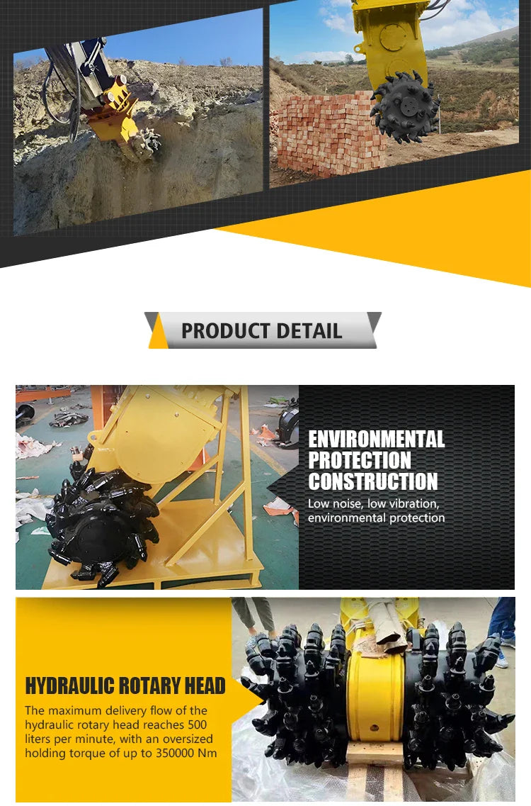 Hydraulic Drum Cutters Milling Machine Rock Grinder Superior Performance in Cutting Rock and Concrete