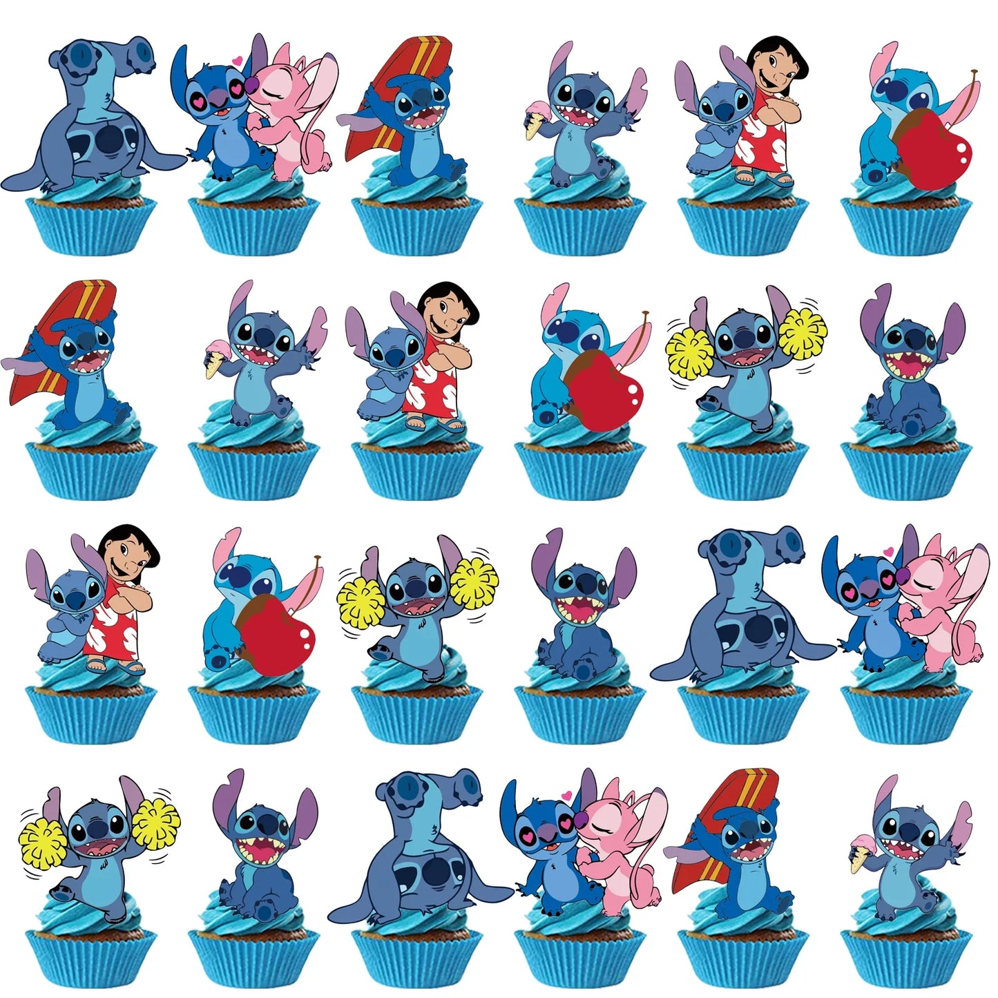 Stitch Cake Topper Set – Food-Safe Acrylic Birthday Decorations