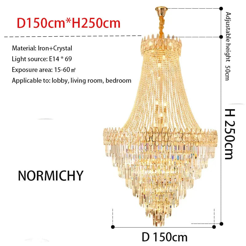 Modern Crystal Chandelier Wedding Hall Villa Hotel Hall Living Room