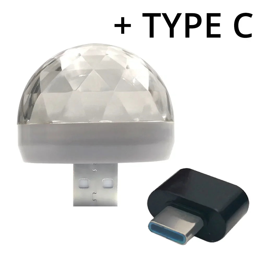 Mini Colorful Music Sound Car LED USB