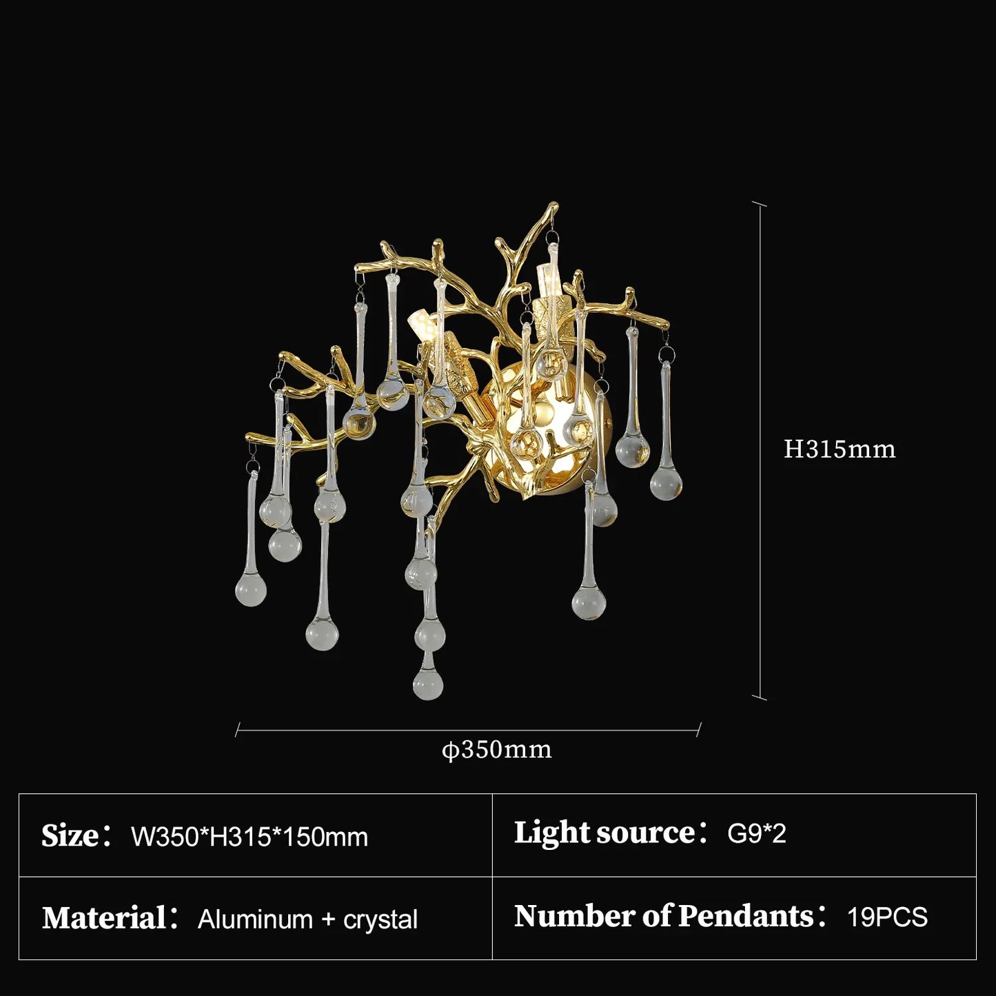 Large Vintage Golden Ceiling Crystal Chandelier