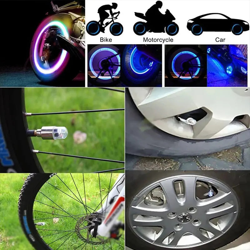 4Pcs Tire Valve Cap Lights Durable Tire Lights For Car