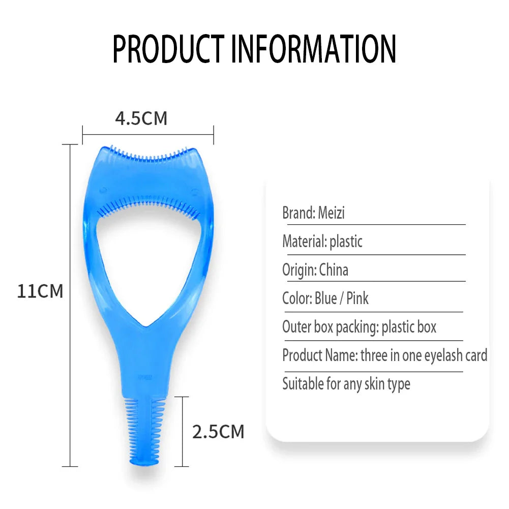 3 in 1 Mascara Shield Guide Guard Lash Curler Eyelash Curling Comb Makeup Tools