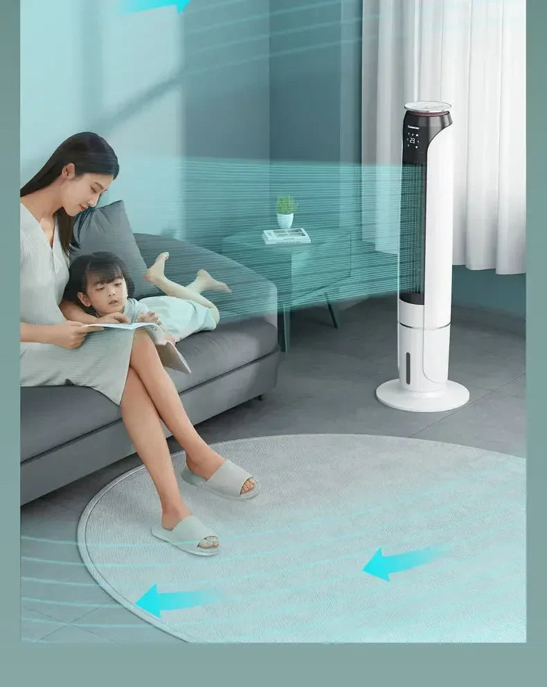 Changhong Small Vertical Movable Tower Cooling Fan with Household Humidification Function  ventilateur portable