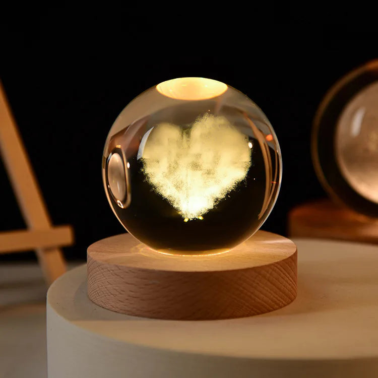 3D Crystal ball Planet Night Light