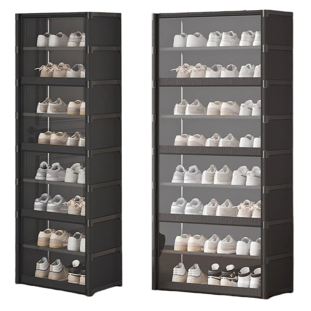 9-Tier Shoe Rack Organizer Holds 18 Pairs 18 Pair Narrow Shoes Shelf Cabinet Sneaker Rack Organizer Shoes Cabinet Closed Shelves