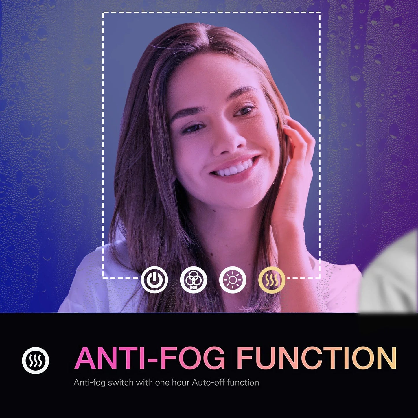 Round LED Bathroom Mirror, Backlit and Front Lit, Wall Mounted Vanity Mirror, Dimming and Demister, 60 cm, 80cm