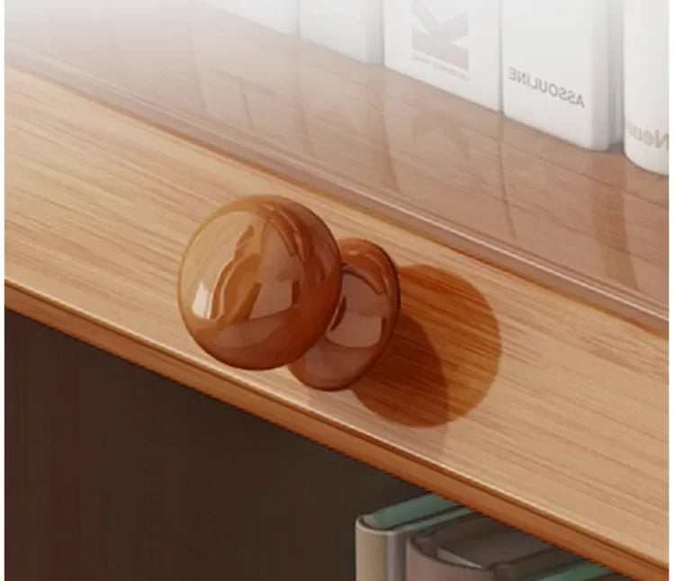 Japanese Home Furniture Bamboo Bookcases Organizer Multi-layer Storage Shelf Simple Retro Bookshelf With Door Modern Office Desk