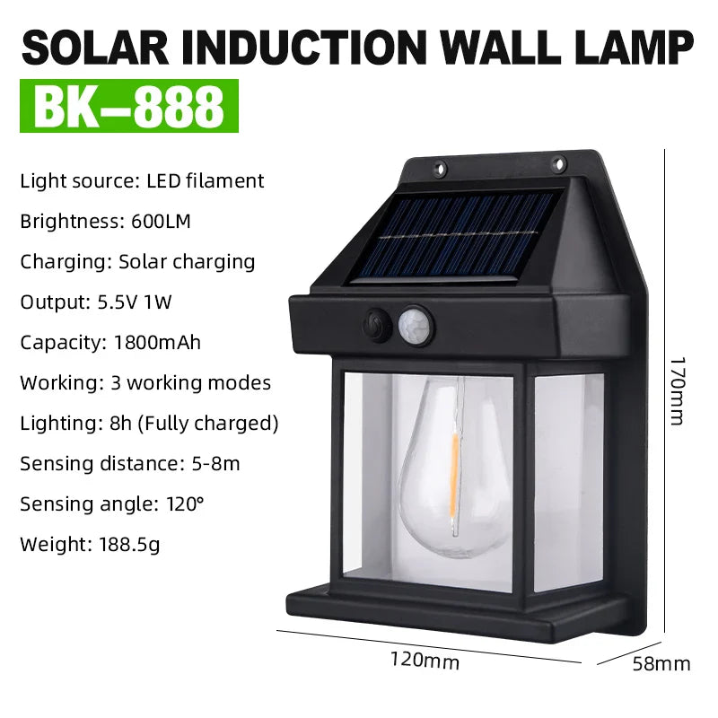 Solar Wall Lights Outdoor Waterproof Wireless Motion Sensor Security Lamps