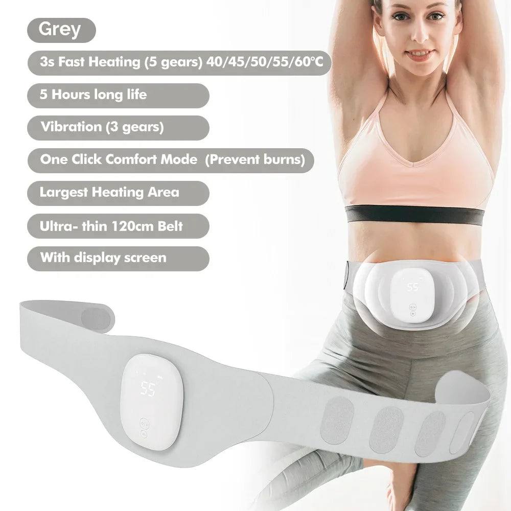 Lady Menstrual Heating Pad Warm Palace Belt Relieve Menstrual Pain Hot Compress Massager Uterus Cold Dysmenorrhea Relieving Belt