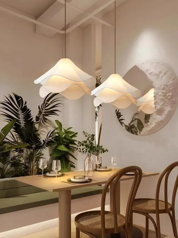 Flowers Cloth Chandelier Home Decoration French Led Pendant Lights