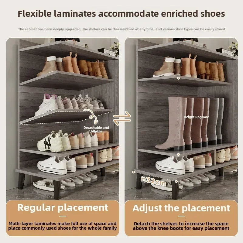 Corridor Shoe Cabinet At The Entrance of The Home Corridor Indoor Entrance Door Entrance Cabinet New Solid Wood Rack Shoe Shelf