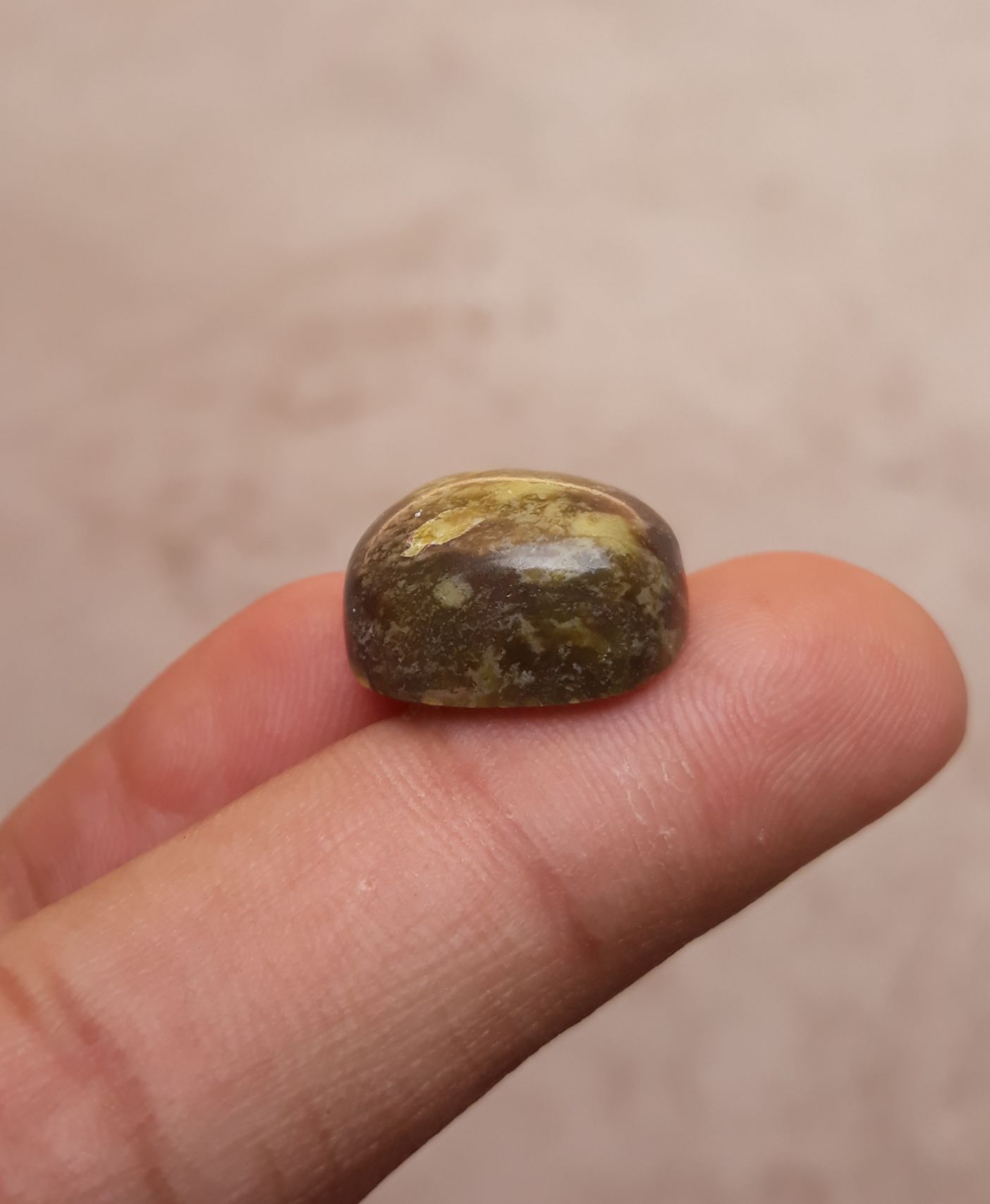 15.7ct Serpentine Cabochon - Shah Maqqsood - Zehrmora - 16.9x13mm