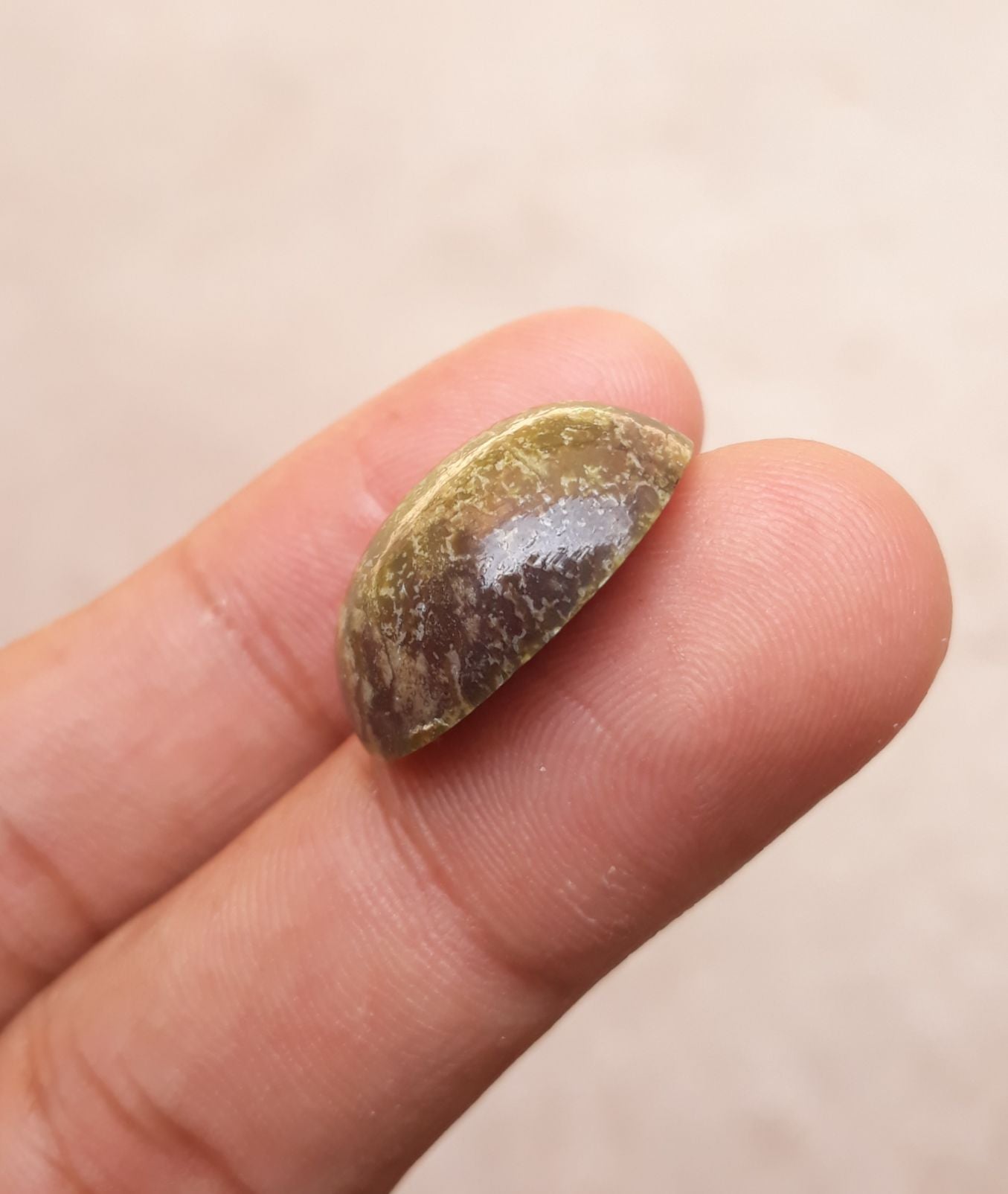 19.5ct Serpentine Cabochon - Shah Maqqsood - Zehrmora - 20x15mm