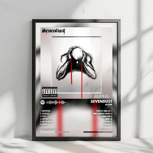 Sevendust "Alpha  " Album Cover Poster - with Complete Tracklist