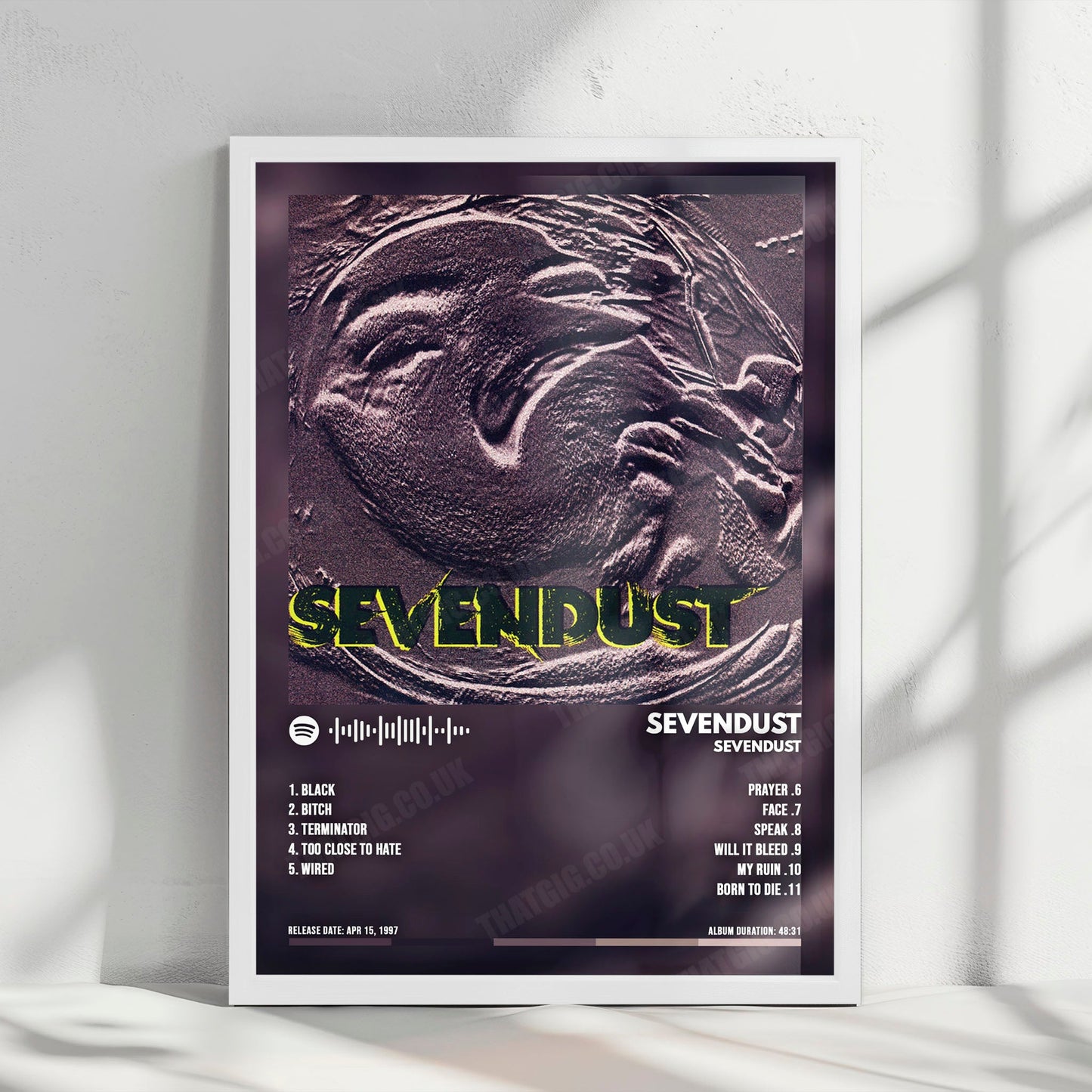 Sevendust "Sevendust  " Album Cover Poster - with Complete Tracklist