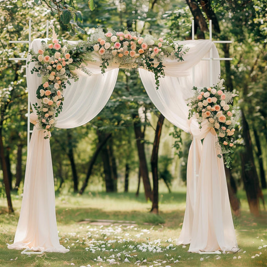 93 Inch Heavy Duty Wedding Arch Garden Plant Archway Backdrop Stand for Outdoor Party Ceremony