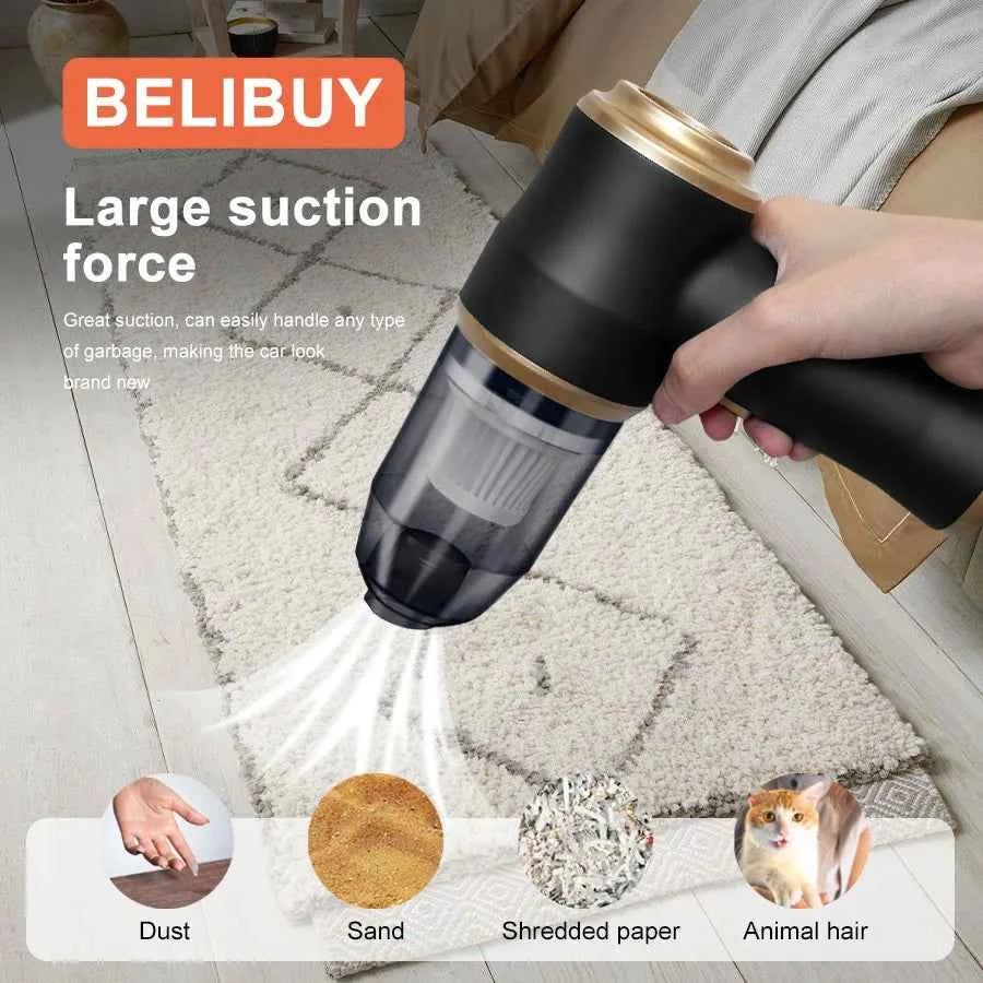 BELIBUY Portable Wireless Cleaner Air Gun Car Wash Supplies Powerful Vacuum Cleaner