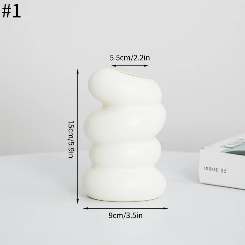 1PC Plastic Spiral White Vase Hydroponic Pot