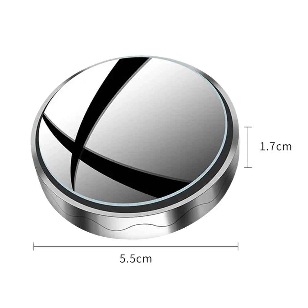 2PCS Car Blind Spot Rear View Mirror – Round Frame Wide Angle Mirrors with 360° Rotation