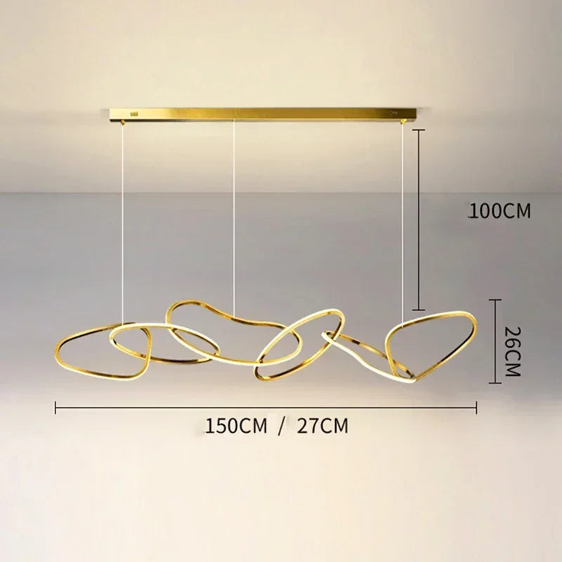 Modern Simplicity Circle LED Pendant Lights for Dining Living Home Decor Hanging Ring Chandelier Lamp Fixture