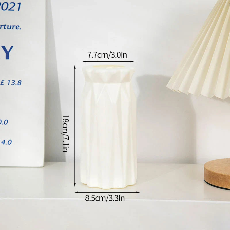 1PC Plastic Spiral White Vase Hydroponic Pot