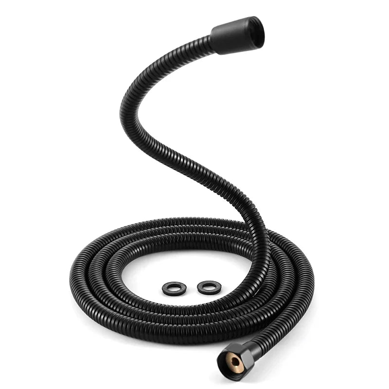 2/2.5/3M 304 Stainless Steel Encrypted Shower Hose Matte Black Flexible Shower Tube Bathroom Chrome Plated Brushed Nickel Pipe