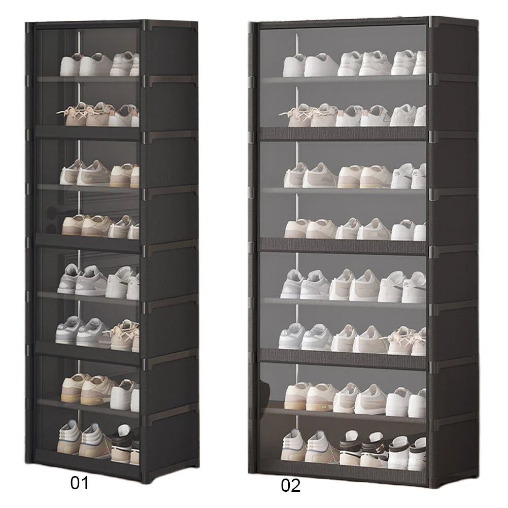 9-Tier Shoe Rack Organizer Holds 18 Pairs 18 Pair Narrow Shoes Shelf Cabinet Sneaker Rack Organizer Shoes Cabinet Closed Shelves