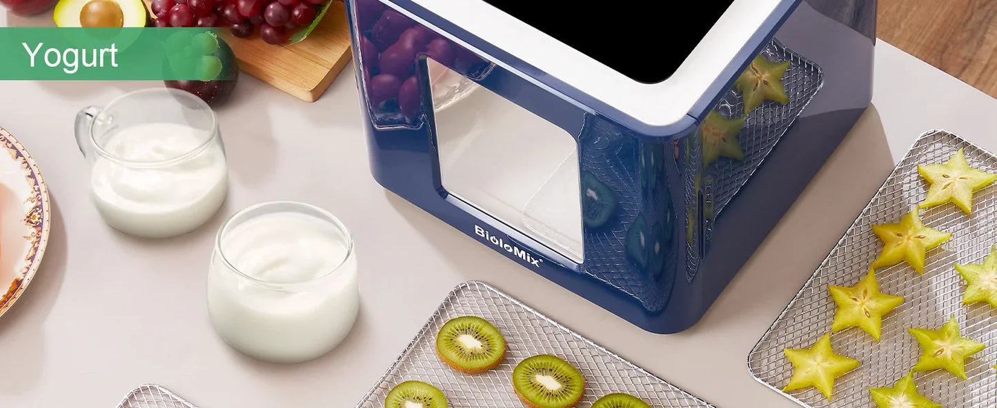 BioloMix 6 Trays Food Dehydrator with LED Touch Control,Digital Temperature and Time,Dryer for Fruit Vegetable Meat Beef Jerky