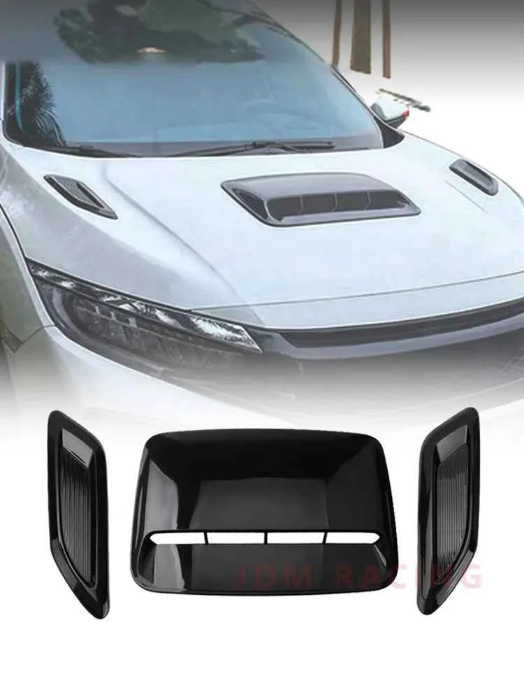 40cm Universal Car Air Flow Decorative Intake Hood Scoop Bonnet Vent Sticker Cover Hood Geared to fit any FLAT Hood Vehicle