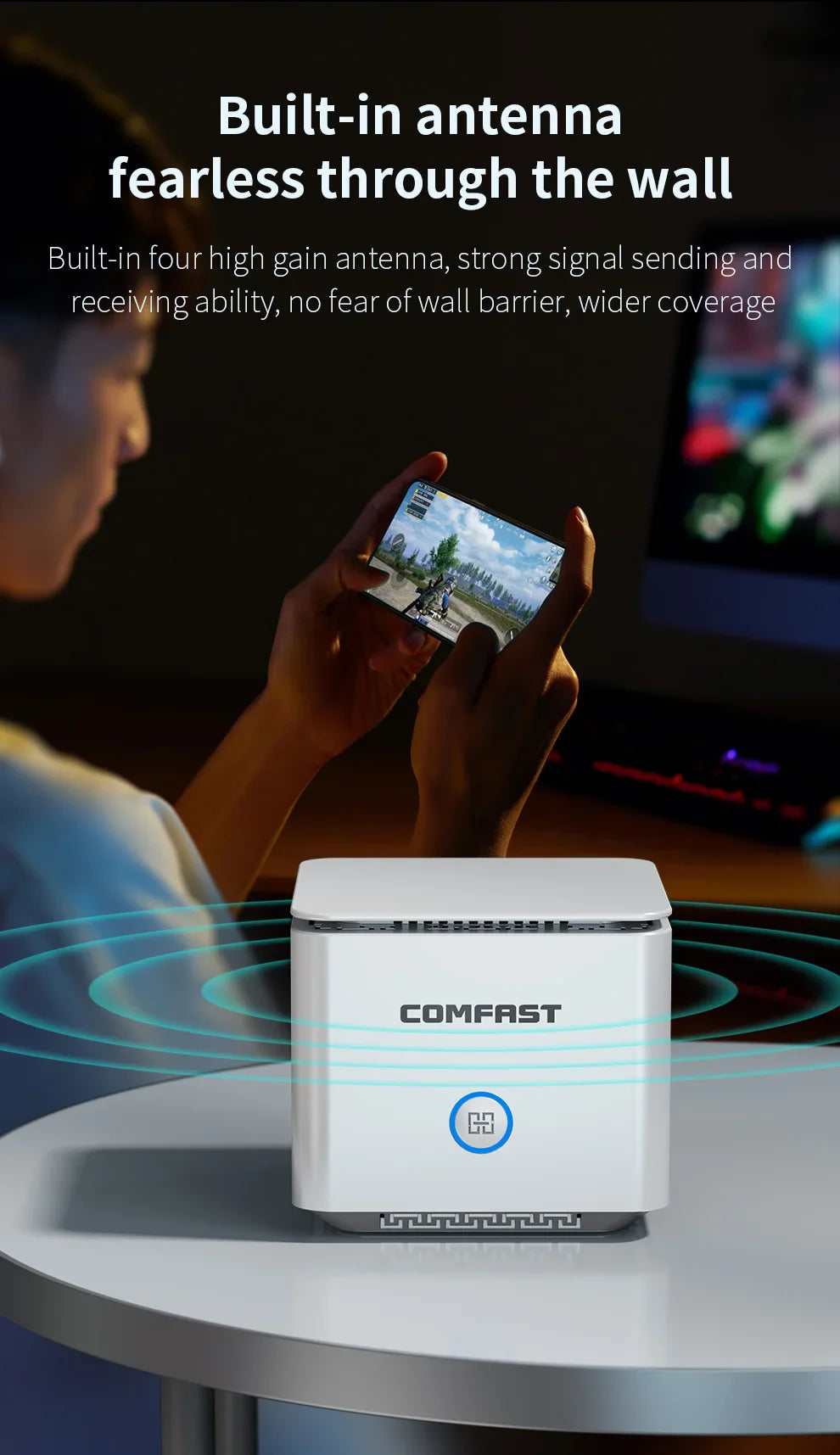 AC1200 Mesh Router up to 2000 sq.ft cover 2.4&5Ghz Gigabit WIFI Router with 4*5dBi Antennas Wifi range extender WIFI Mesh router