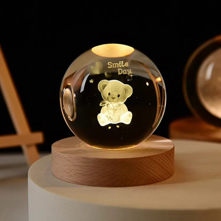 3D Crystal ball Planet Night Light