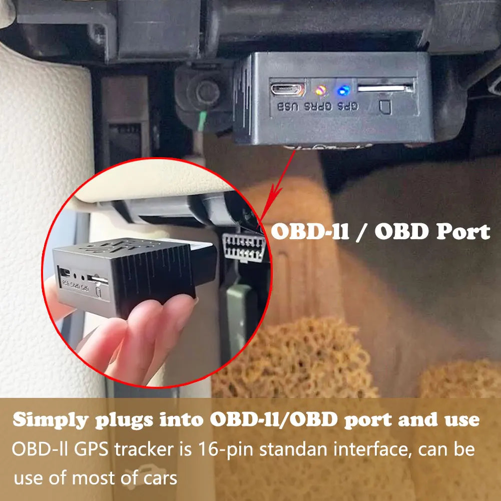 OBD2 GPS Tracker  Plug & Play Car Tracking Device with App (iOS & Android)