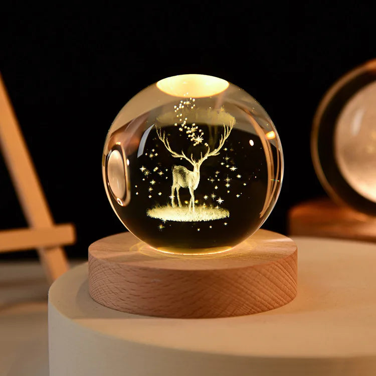 3D Crystal ball Planet Night Light