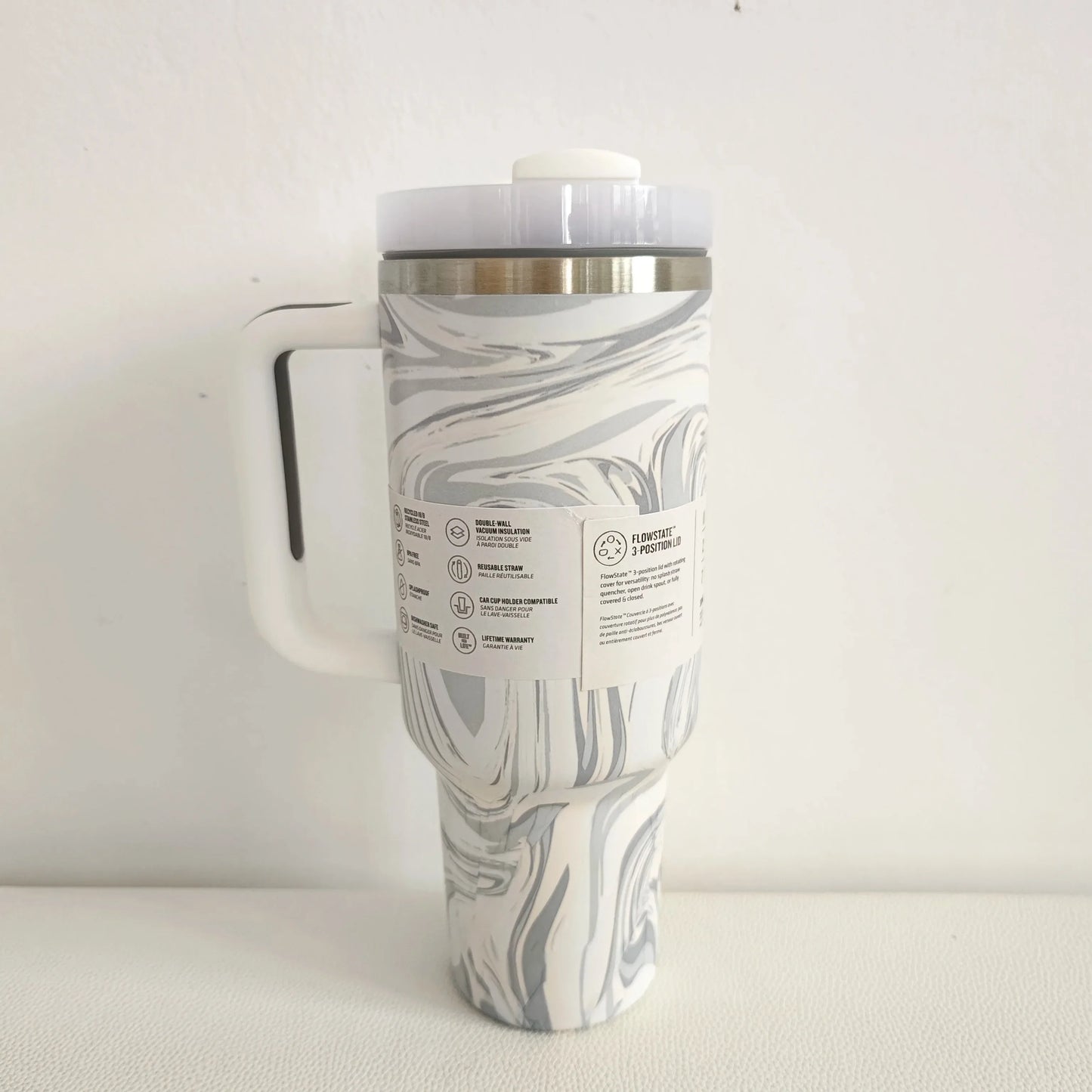 40Oz Handle Straw Lid Stainless Steel 30oz/40oz Vacuum Insulated Car Mug Double Wall Thermal Iced Travel Cup